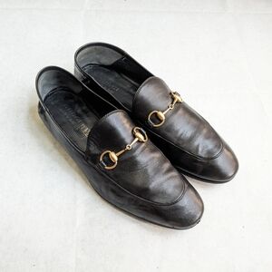 Gucci Horsebit Loafers Black Leather Men 10.5